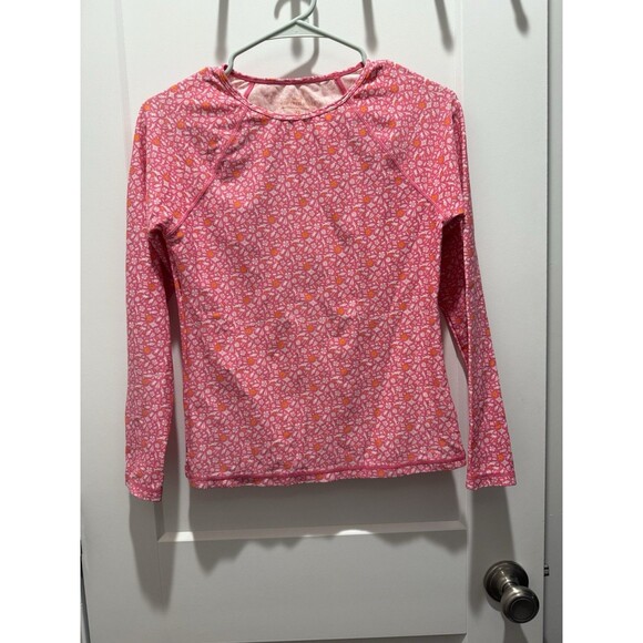 Vineyard Vines Anguilla Icon Print Long Sleeve Women’s Size XS Swim Shirt Pink - Picture 1 of 3
